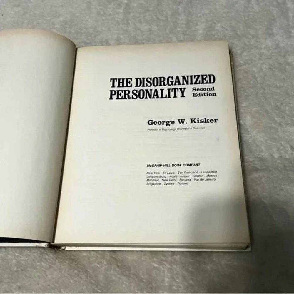 The Disorganized Personality 2nd Edition George W Kisker Vintage Textbook 1972
